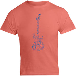 Music Notes Guitar Shape - Unisex Tee