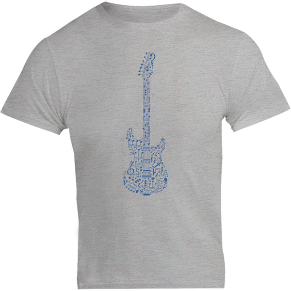 Music Notes Guitar Shape - Unisex Tee - Plus Size