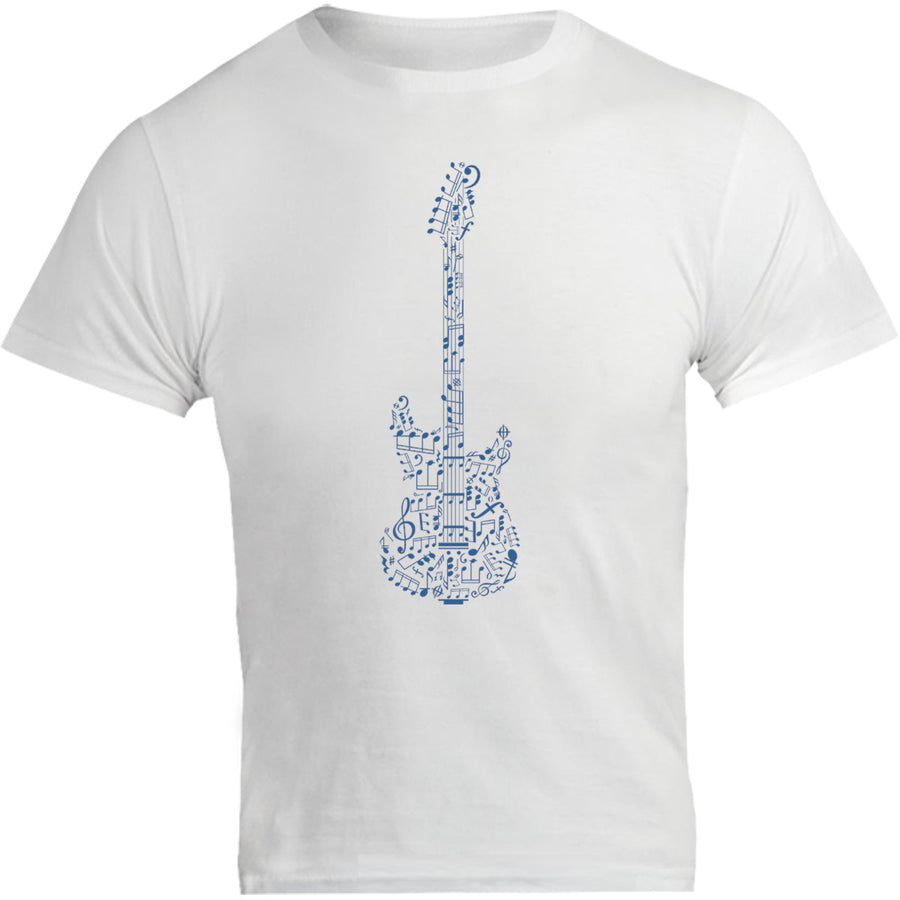 Music Notes Guitar Shape - Unisex Tee