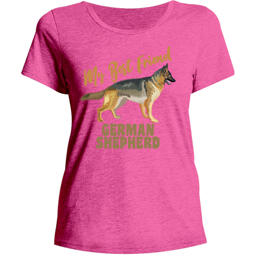 My Best Friend German Shepherd - Ladies Relaxed Fit Tee - Graphic Tees Australia