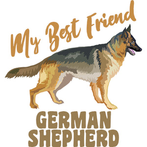 My Best Friend German Shepherd - Ladies Relaxed Fit Tee - Graphic Tees Australia