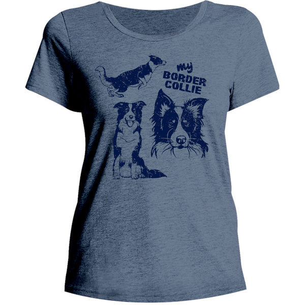 My Border Collie - Ladies Relaxed Fit Tee - Graphic Tees Australia