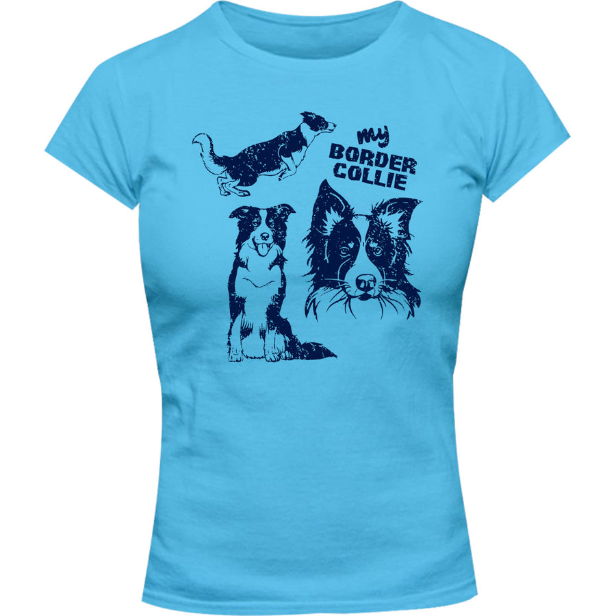 My Border Collie - Ladies Slim Fit Tee - Graphic Tees Australia