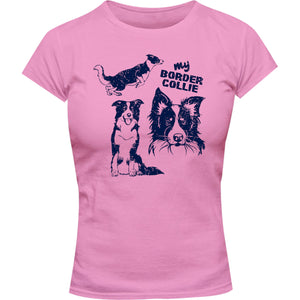 My Border Collie - Ladies Slim Fit Tee - Graphic Tees Australia