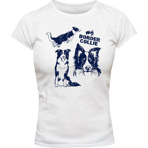 My Border Collie - Ladies Slim Fit Tee - Graphic Tees Australia