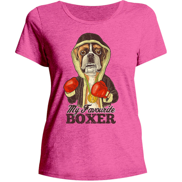 My Favourite Boxer - Ladies Relaxed Fit Tee - Graphic Tees Australia