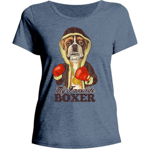 My Favourite Boxer - Ladies Relaxed Fit Tee - Graphic Tees Australia