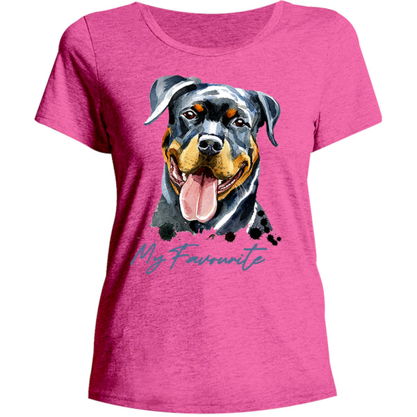 My Favourite Rottweiler - Ladies Relaxed Fit Tee - Graphic Tees Australia