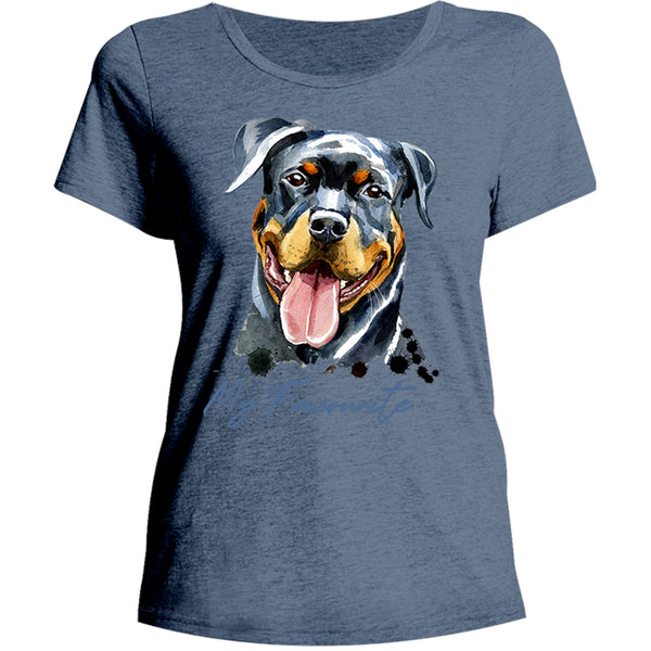 My Favourite Rottweiler - Ladies Relaxed Fit Tee - Graphic Tees Australia