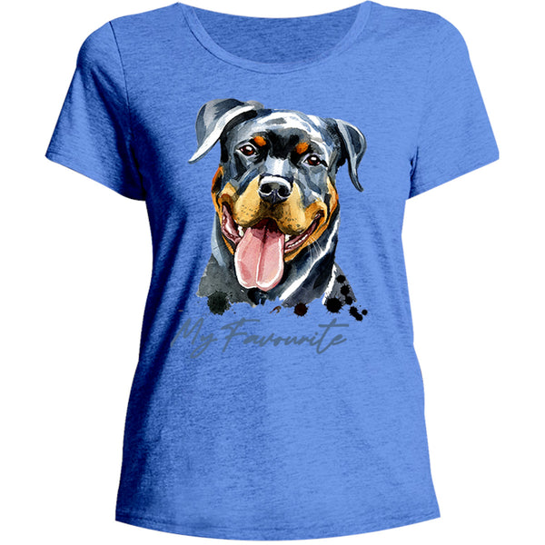 My Favourite Rottweiler - Ladies Relaxed Fit Tee - Graphic Tees Australia