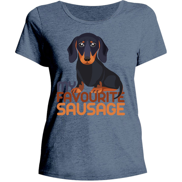 My Favourite Sausage - Ladies Relaxed Fit Tee - Graphic Tees Australia