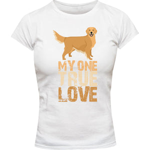 My One True Love Golden Retriever - Ladies Slim Fit Tee - Graphic Tees Australia