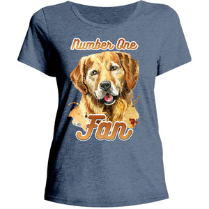 Number One Fan Golden Retriever - Ladies Relaxed Fit Tee - Graphic Tees Australia