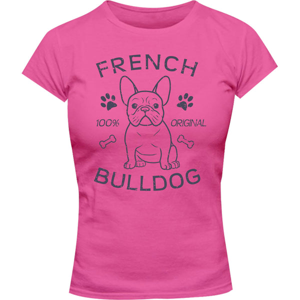 Original French Bulldog - Ladies Slim Fit Tee - Graphic Tees Australia