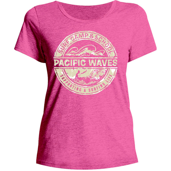 Pacific Waves - Ladies Relaxed Fit Tee - Graphic Tees Australia