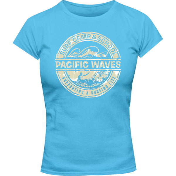 Pacific Waves - Ladies Slim Fit Tee - Graphic Tees Australia