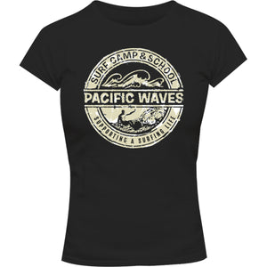 Pacific Waves - Ladies Slim Fit Tee - Graphic Tees Australia