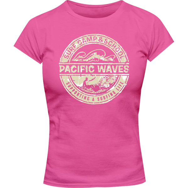 Pacific Waves - Ladies Slim Fit Tee - Graphic Tees Australia