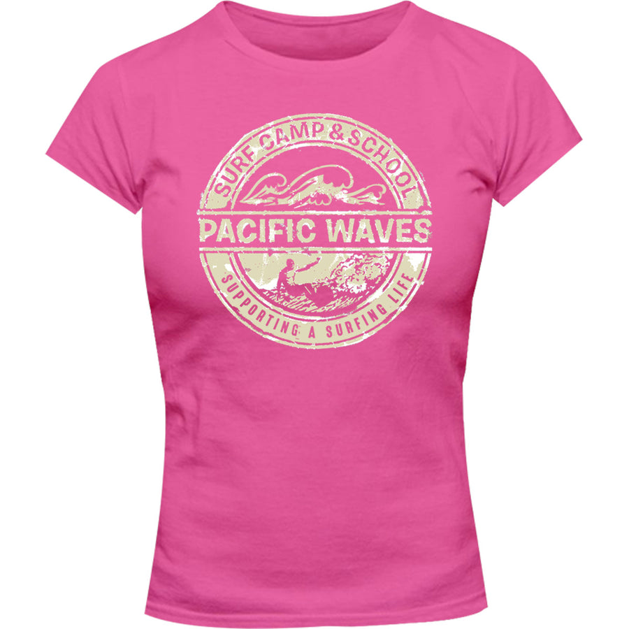 Pacific Waves - Ladies Slim Fit Tee - Graphic Tees Australia