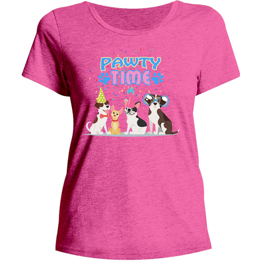 Pawty Time - Ladies Relaxed Fit Tee - Graphic Tees Australia