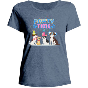 Pawty Time - Ladies Relaxed Fit Tee - Graphic Tees Australia