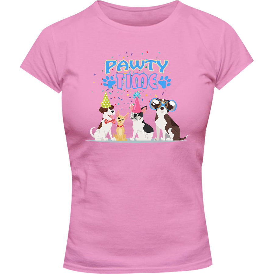 Pawty Time - Ladies Slim Fit Tee - Graphic Tees Australia