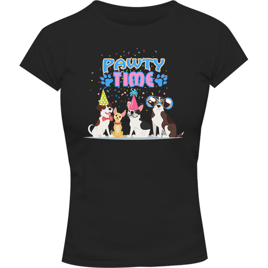 Pawty Time - Ladies Slim Fit Tee - Graphic Tees Australia