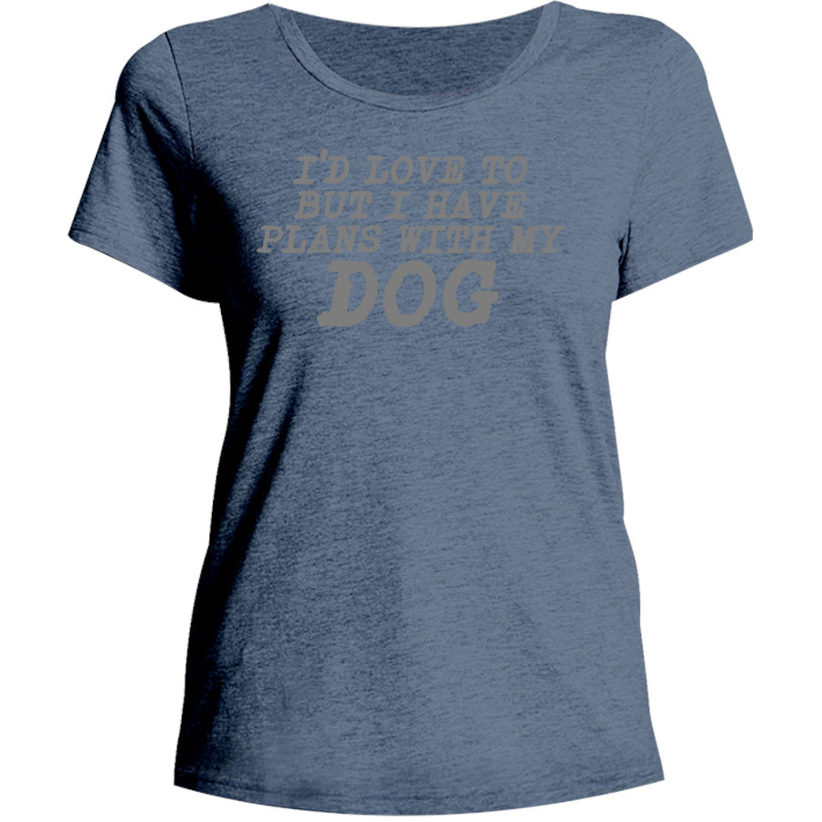 Plans With My Dog - Ladies Relaxed Fit Tee - Graphic Tees Australia