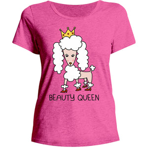 Poodle Beauty Queen - Ladies Relaxed Fit Tee - Graphic Tees Australia