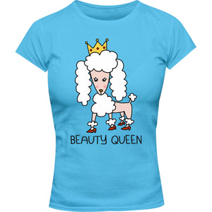 Poodle Beauty Queen - Ladies Slim Fit Tee - Graphic Tees Australia