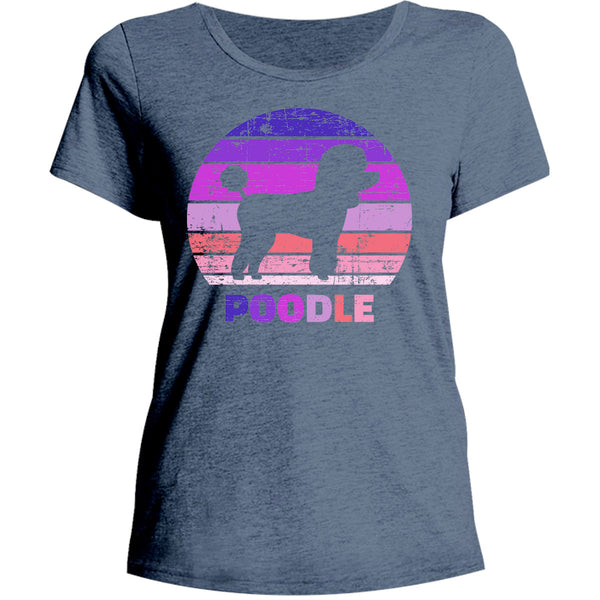 Poodle Silhouette Retro - Ladies Relaxed Fit Tee - Graphic Tees Australia