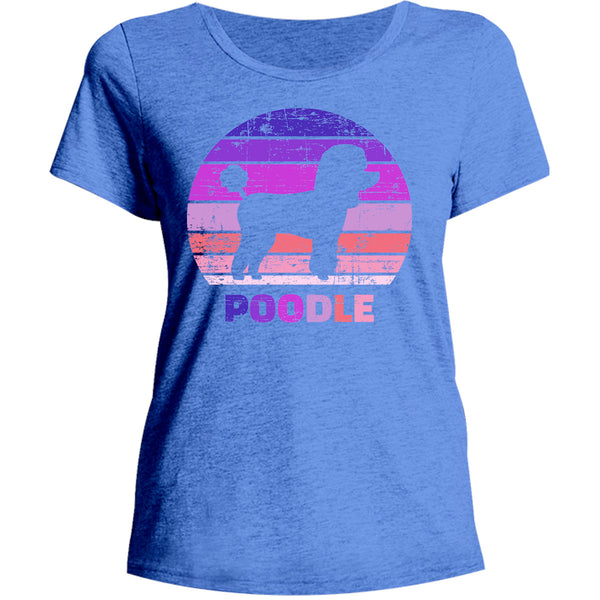 Poodle Silhouette Retro - Ladies Relaxed Fit Tee - Graphic Tees Australia