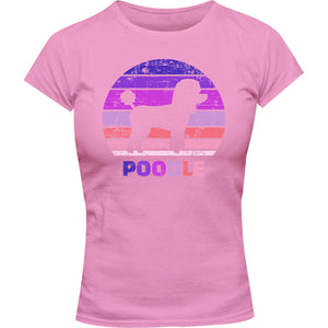 Poodle Silhouette Retro - Ladies Slim Fit Tee - Graphic Tees Australia