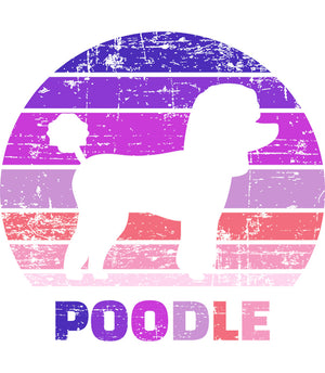 Poodle Silhouette Retro - Ladies Slim Fit Tee - Graphic Tees Australia