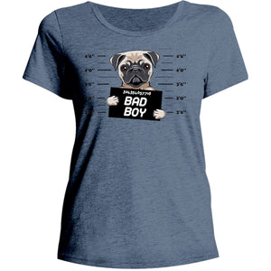 Pug Bad Boy - Ladies Relaxed Fit Tee - Graphic Tees Australia