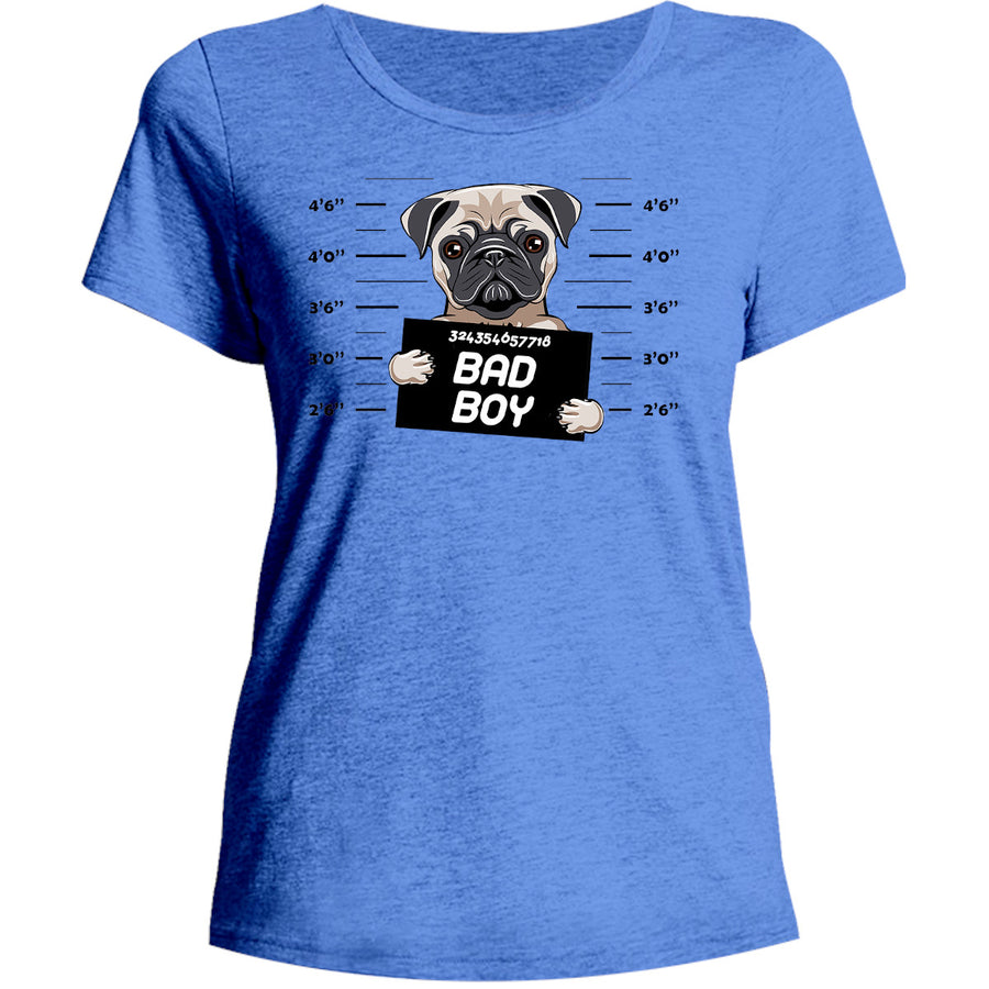 Pug Bad Boy - Ladies Relaxed Fit Tee - Graphic Tees Australia