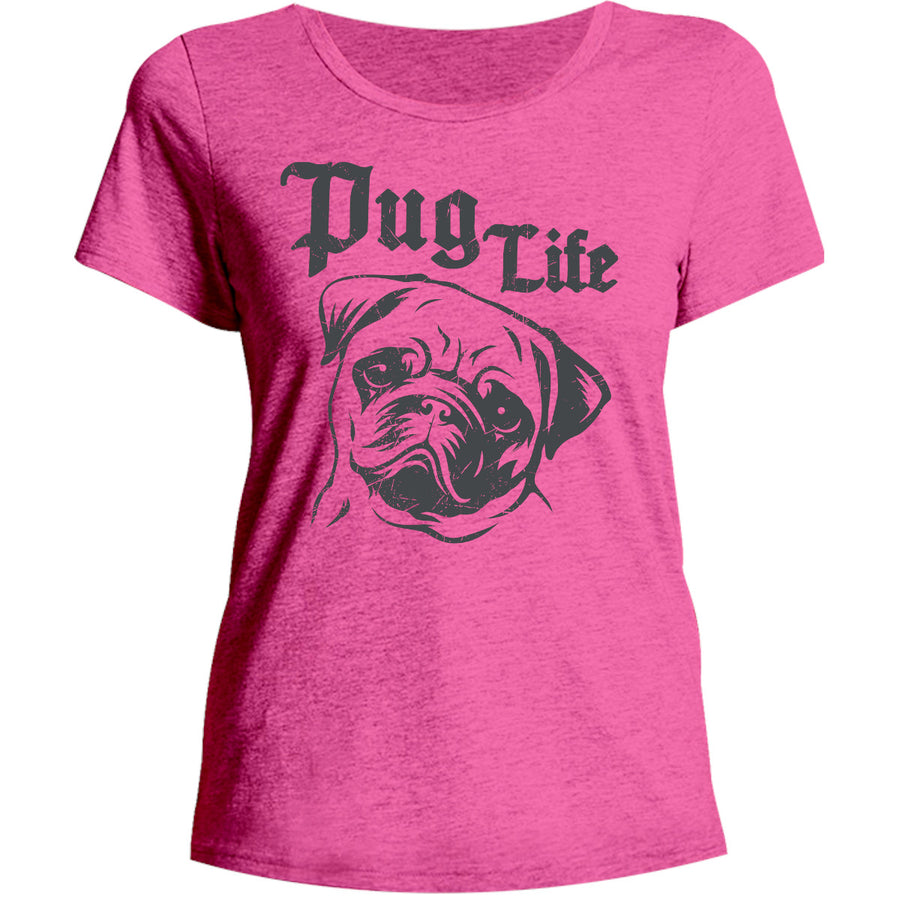 Pug Life - Ladies Relaxed Fit Tee - Graphic Tees Australia