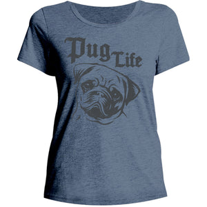 Pug Life - Ladies Relaxed Fit Tee - Graphic Tees Australia