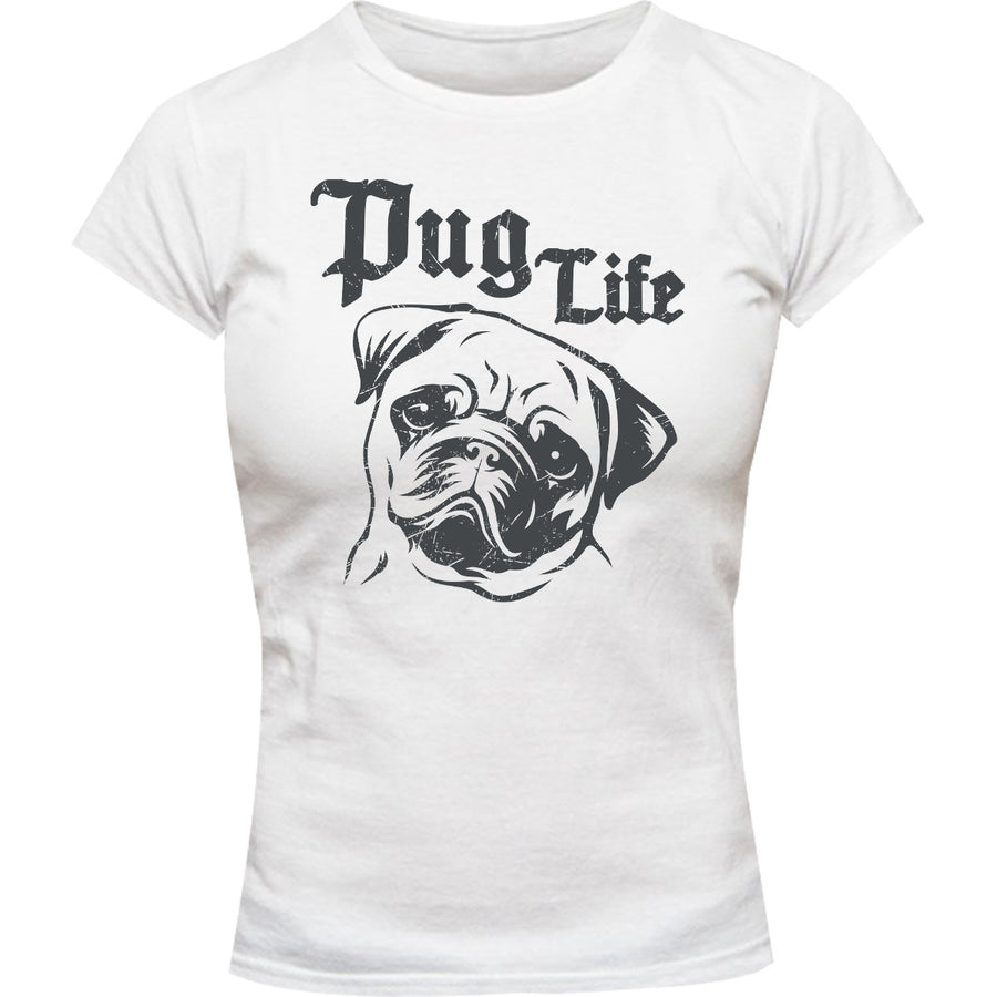 Pug Life - Ladies Slim Fit Tee - Graphic Tees Australia