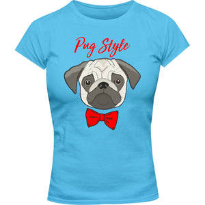 Pug Style - Ladies Slim Fit Tee - Graphic Tees Australia