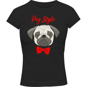 Pug Style - Ladies Slim Fit Tee - Graphic Tees Australia