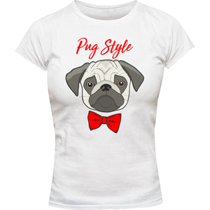 Pug Style - Ladies Slim Fit Tee - Graphic Tees Australia