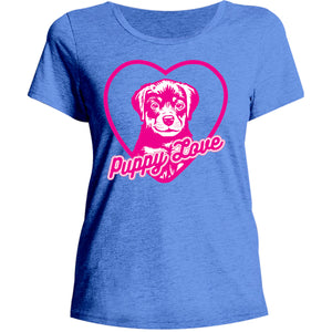 Puppy Love - Ladies Relaxed Fit Tee - Graphic Tees Australia