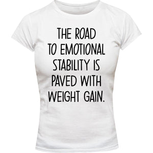 Road To Emotional Stability - Ladies Slim Fit Tee - Graphic Tees Australia