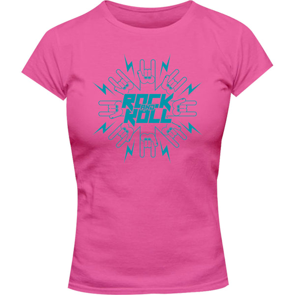 Rock And Roll - Ladies Slim Fit Tee