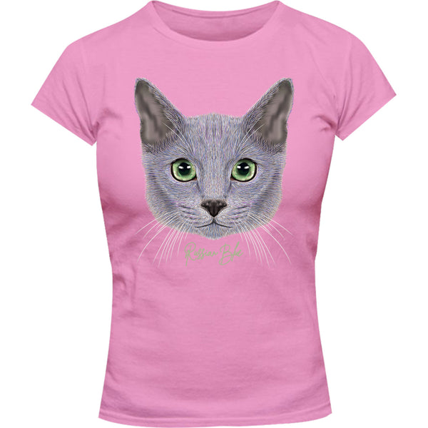 Russian Blue - Ladies Slim Fit Tee - Graphic Tees Australia