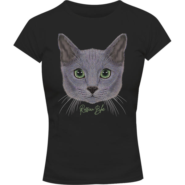 Russian Blue - Ladies Slim Fit Tee - Graphic Tees Australia