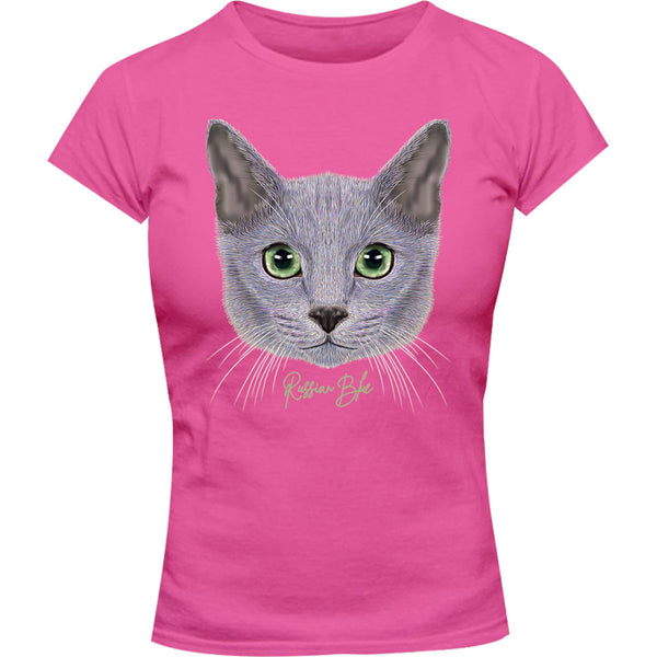 Russian Blue - Ladies Slim Fit Tee - Graphic Tees Australia