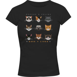 Save 9 Lives - Ladies Slim Fit Tee - Graphic Tees Australia