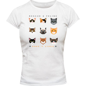 Save 9 Lives - Ladies Slim Fit Tee - Graphic Tees Australia